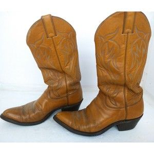 Justin Brown Leather Men's Western Cowboy Ranch Rodeo Boots Style 5531 7.5 D